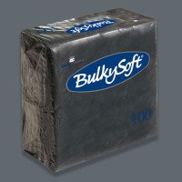 Black Dinner Napkin 2-Ply 1/4 40x40 cm