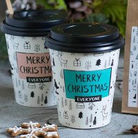 8oz Single Wall Christmas Paper Cup - GreenFeel