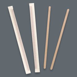 Individually Wrapped Wooden Coffee Stirrers - 5.5", 7"