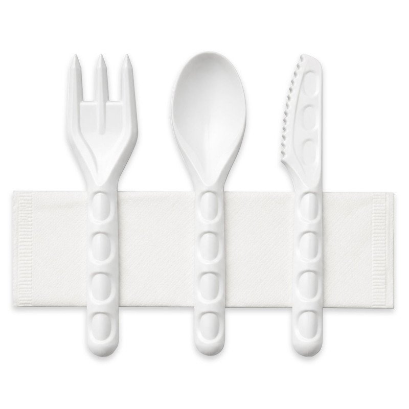 Bagasse Cutlery 4-in-1 Set | Fork, Knife, Spoon & Napkin