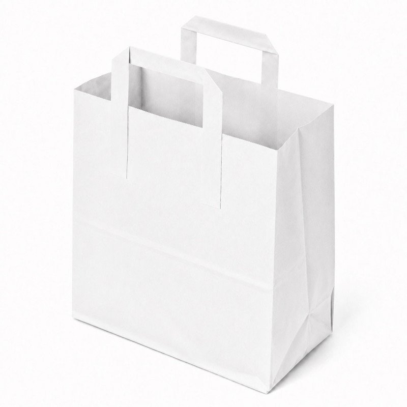 White Paper Bags with Handles | Small, Medium & Large