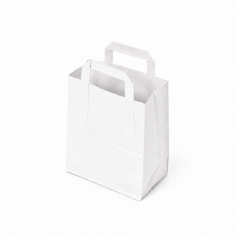 White Paper Bags with Handles | Small, Medium & Large