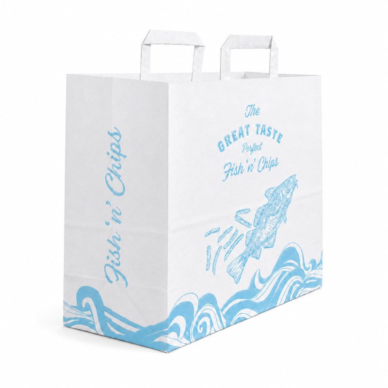Fish and Chip Paper Bags with Handles | Chippy Bags