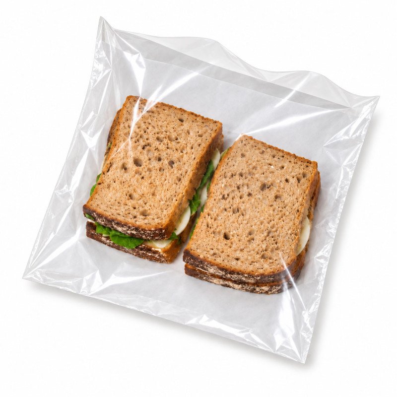 White Paper Sandwich Bags with Film Front