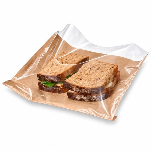 Brown Paper Sandwich Bags with Film Front