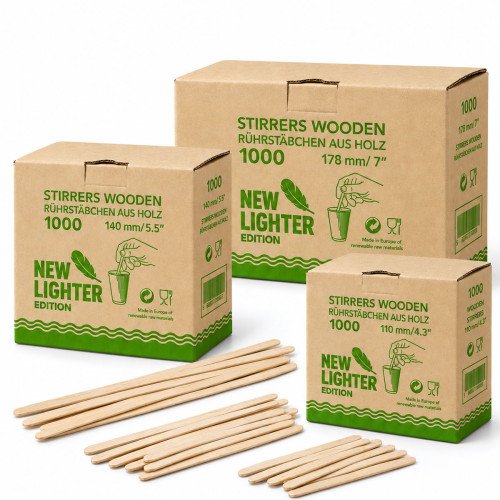 Wooden Coffee Stirrers - 4.3" / 5.5" / 7"