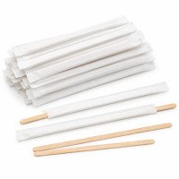 Individually Wrapped Wooden Coffee Stirrers - 5.5", 7"