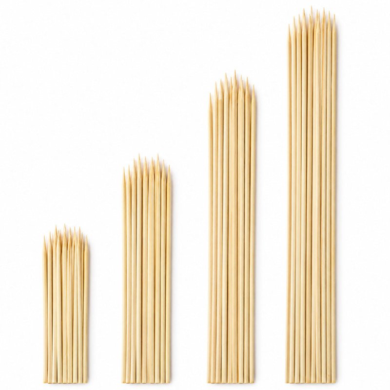 Wooden BBQ Skewers for Kebabs & Grilling