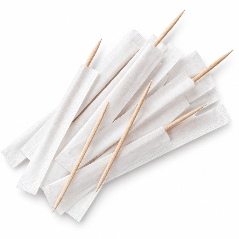 Wooden Cocktail Sticks | Individually Wrapped 65mm