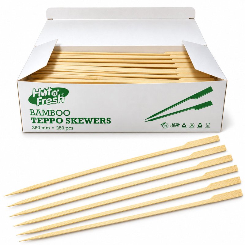 Long Bamboo Paddle Skewers – 250mm | GreenFeel