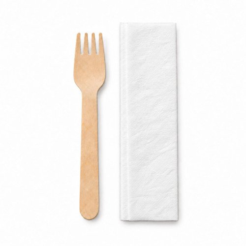 Individually Wrapped Wooden Fork & Napkin Sets | GreenFeel