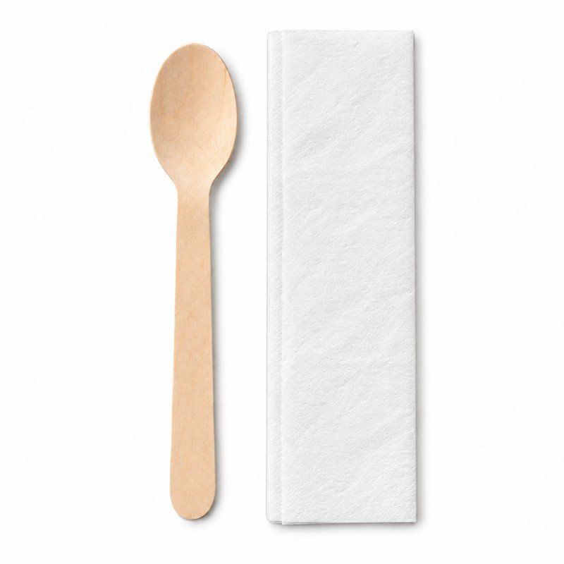 Individually Wrapped Wooden Spoon & Napkin Sets | GreenFeel