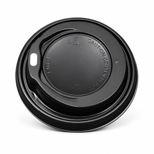 8oz Black Sip Through Coffee Cup Lids (80mm)