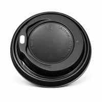 8oz Black Sip Through Coffee Cup Lids (80mm)