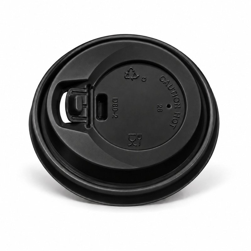 8oz Black Sip-Lock Reclosable Paper Cup Lids