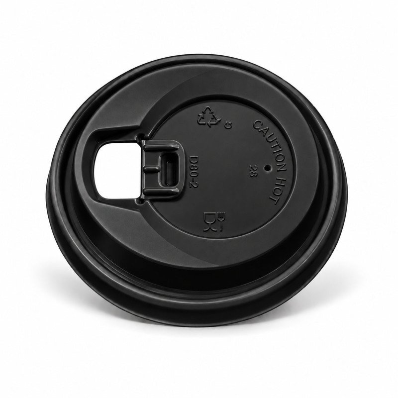 8oz Black Sip-Lock Reclosable Paper Cup Lids
