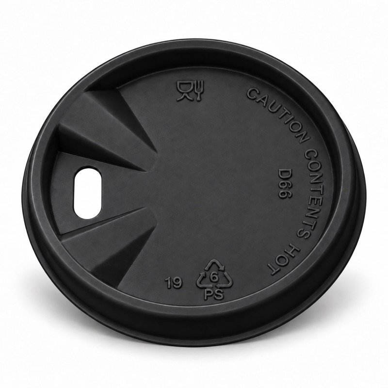 4oz Black Sip Through Coffee Cup Lids