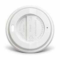 8oz White Compostable Sip-Through Coffee Cup Lids