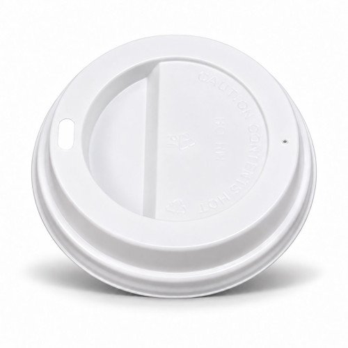 White "Traveller" Lids To Fit 8oz Paper Cups - GreenFeel
