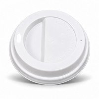 White "Traveller" Lids To Fit 8oz Paper Cups - GreenFeel