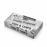 Medium Cardboard Newsprint Fish and Chip Box