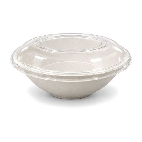 950cc Bagasse Round Bowl & rPET Lid - GreenFeel