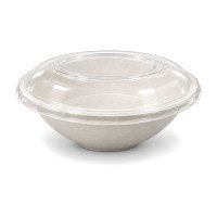 950cc Bagasse Round Bowl & rPET Lid - GreenFeel