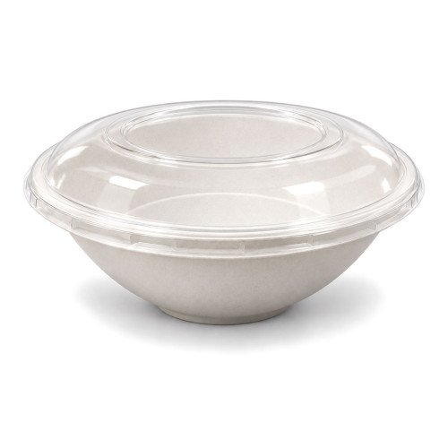 1190cc Bagasse Round Bowl & rPET Lids- GreenFeel