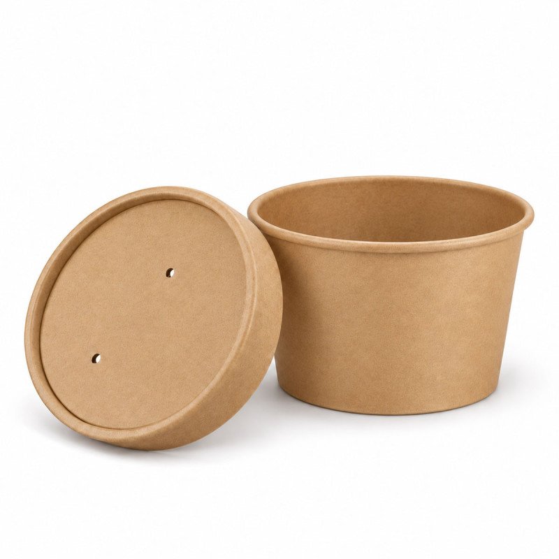 8oz Kraft Heavy Duty Soup Containers - GreenFeel