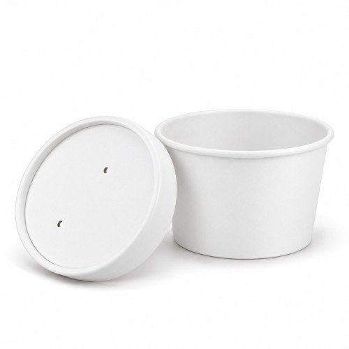 8oz White Heavy Duty Soup Containers - GreenFeel