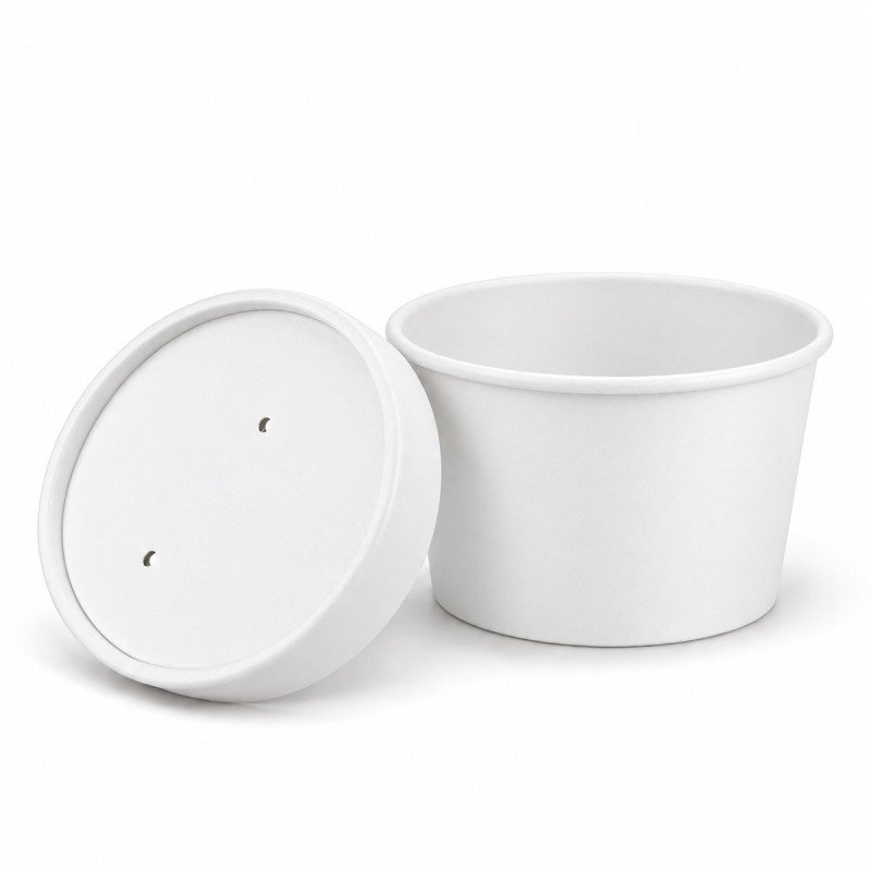 8oz White Heavy Duty Soup Containers - GreenFeel