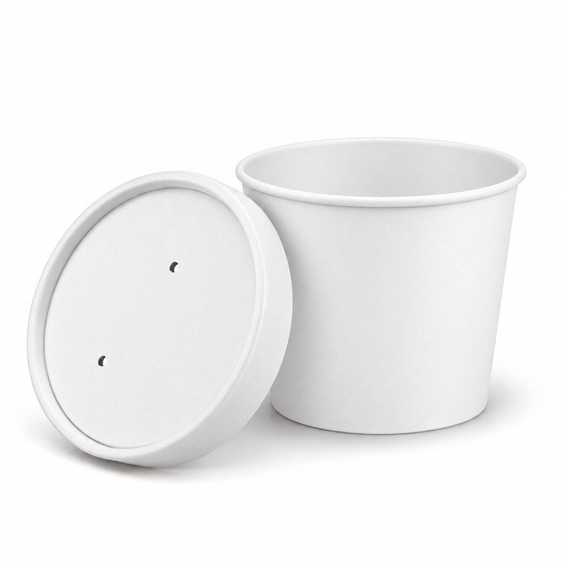 12oz White Heavy Duty Soup Containers - GreenFeel