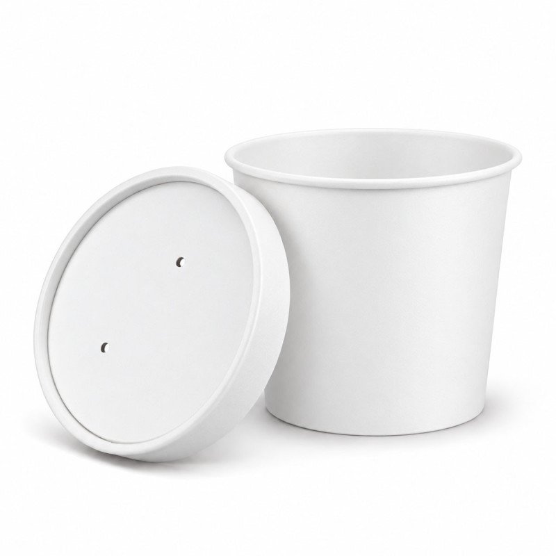 16oz White Heavy Duty Soup Containers - GreenFeel