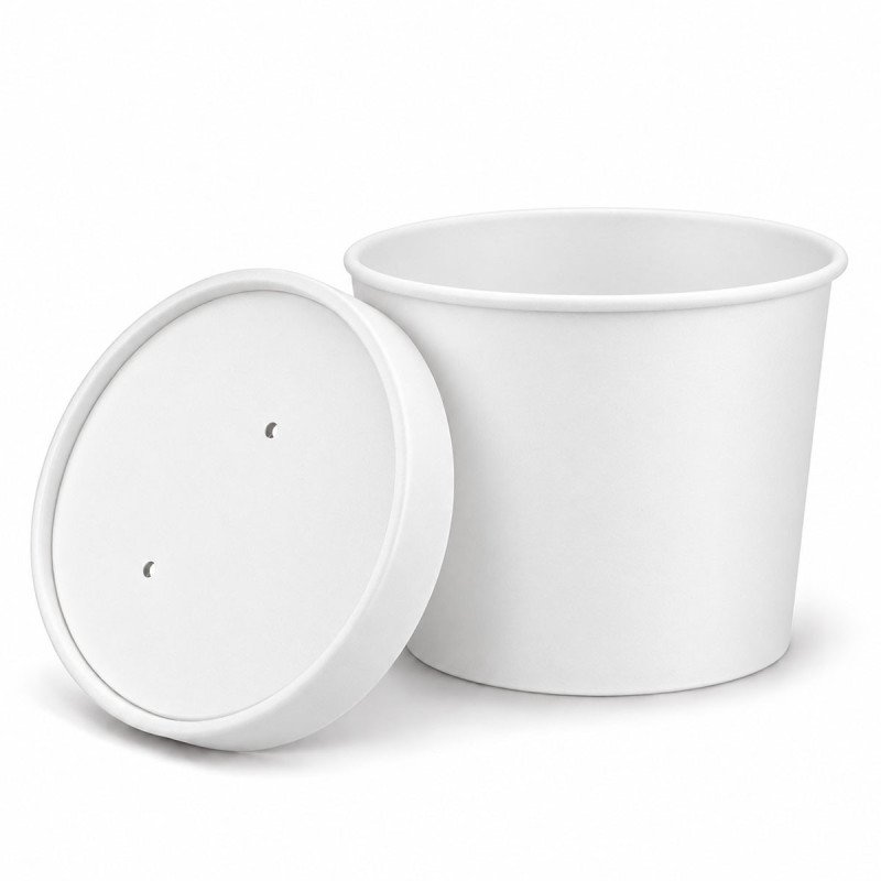 26oz White Heavy Duty Soup Containers - GreenFeel