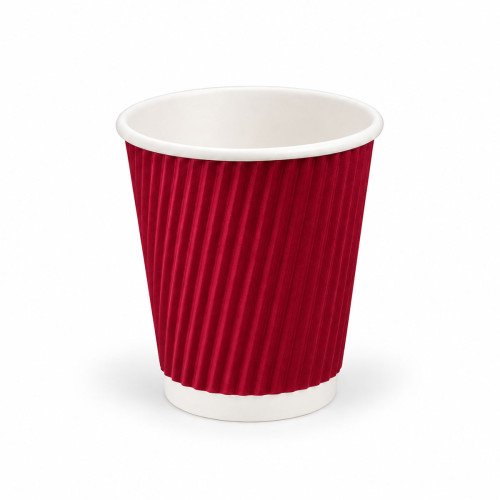 8oz Red Ripple Paper Cup - GreenFeel