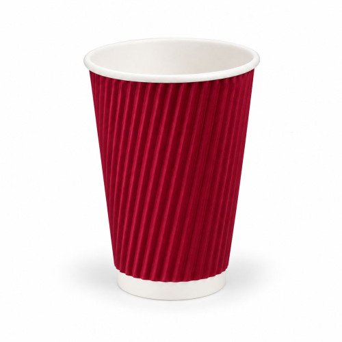 12oz Red Ripple Paper Cup - GreenFeel