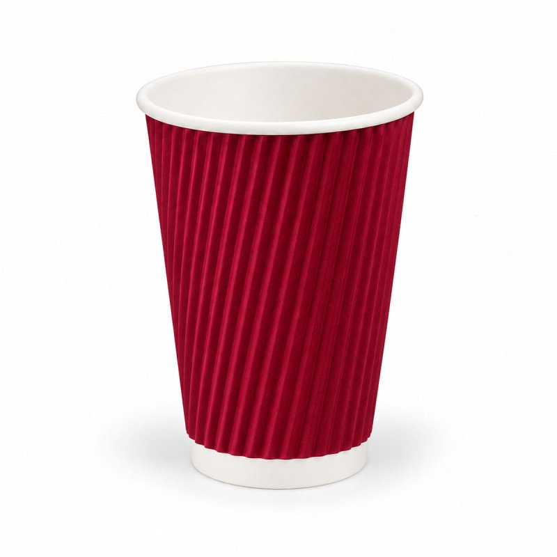 12oz Red Ripple Paper Cup - GreenFeel