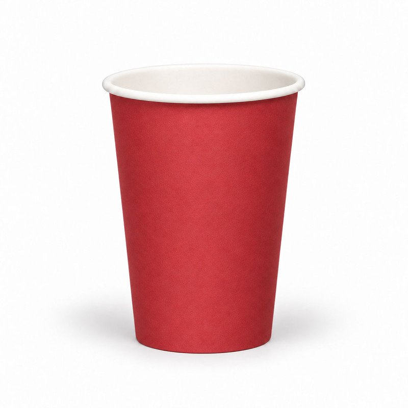 12oz Single Wall Red Paper Cup - GreenFeel