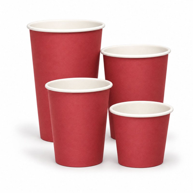 16oz Single Wall Red Paper Cup - GreenFeel