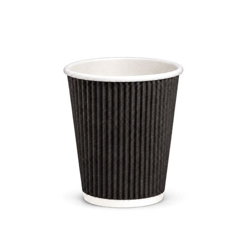 8oz Black Ripple Cups