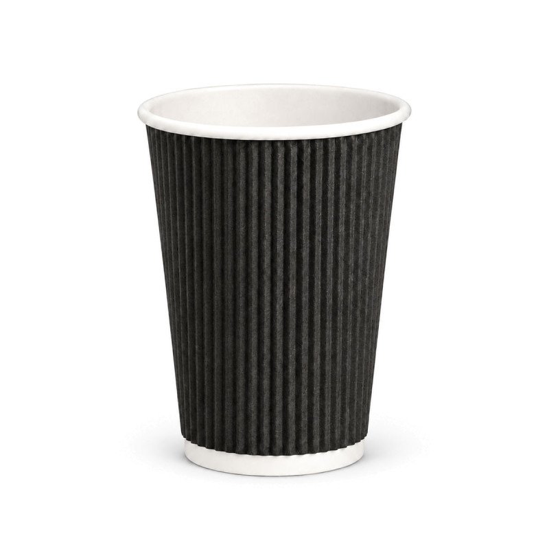 12oz Black Ripple Cups