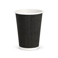 12oz Black Ripple Cups