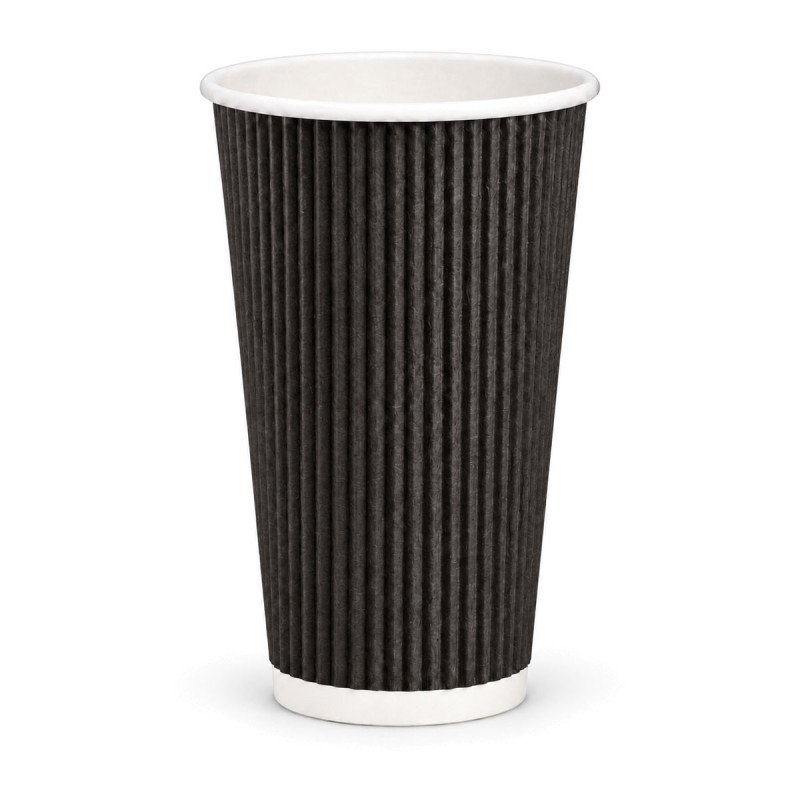 16oz Black Ripple Cups