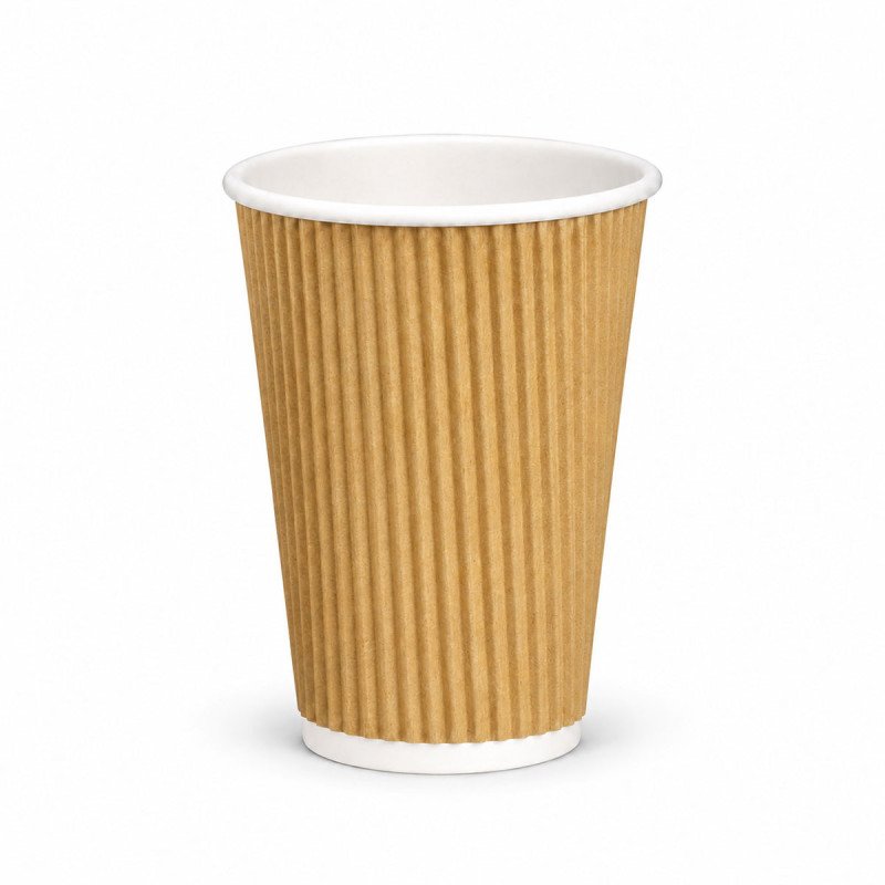 12oz Kraft Ripple Cups