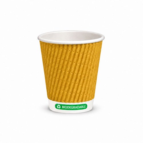 8oz Kraft Biodegradable Ripple Cups