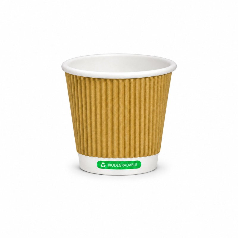 4oz Kraft Ripple Paper Cup | Biodegradable - GreenFeel