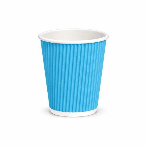 8oz Sky Blue Ripple Paper Cup - GreenFeel