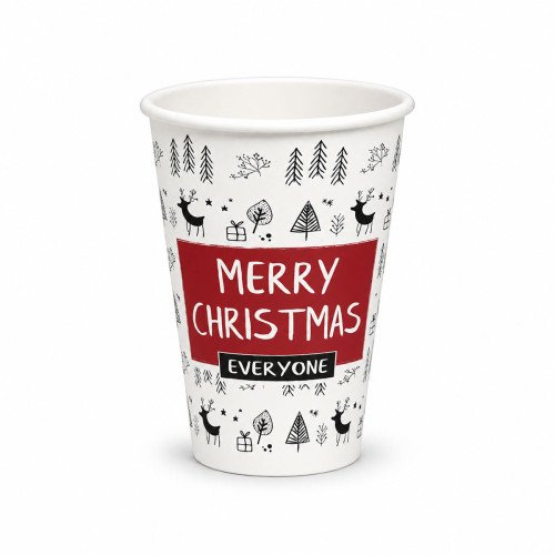 12oz Single Wall Christmas Paper Cup - GreenFeel