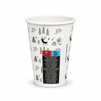 12oz Single Wall Christmas Paper Cup - GreenFeel