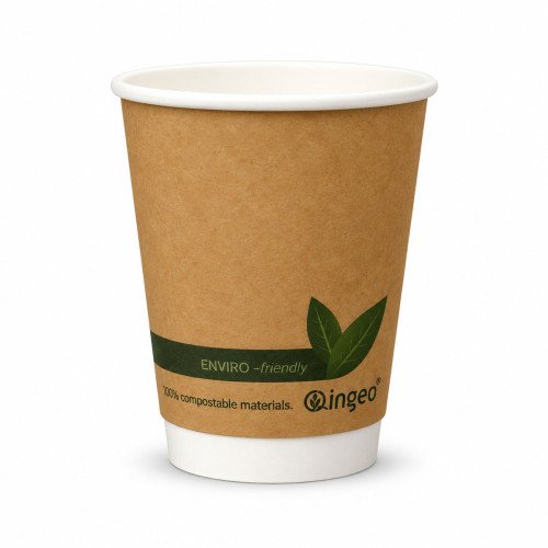 12oz Double Wall INGEO Paper Cup | Biodegradable - GreenFeel